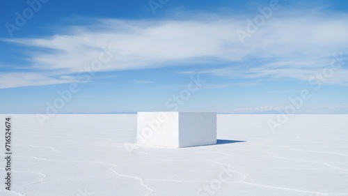 Beautiful dry salt pan minimalist landscape pictures © Indronath