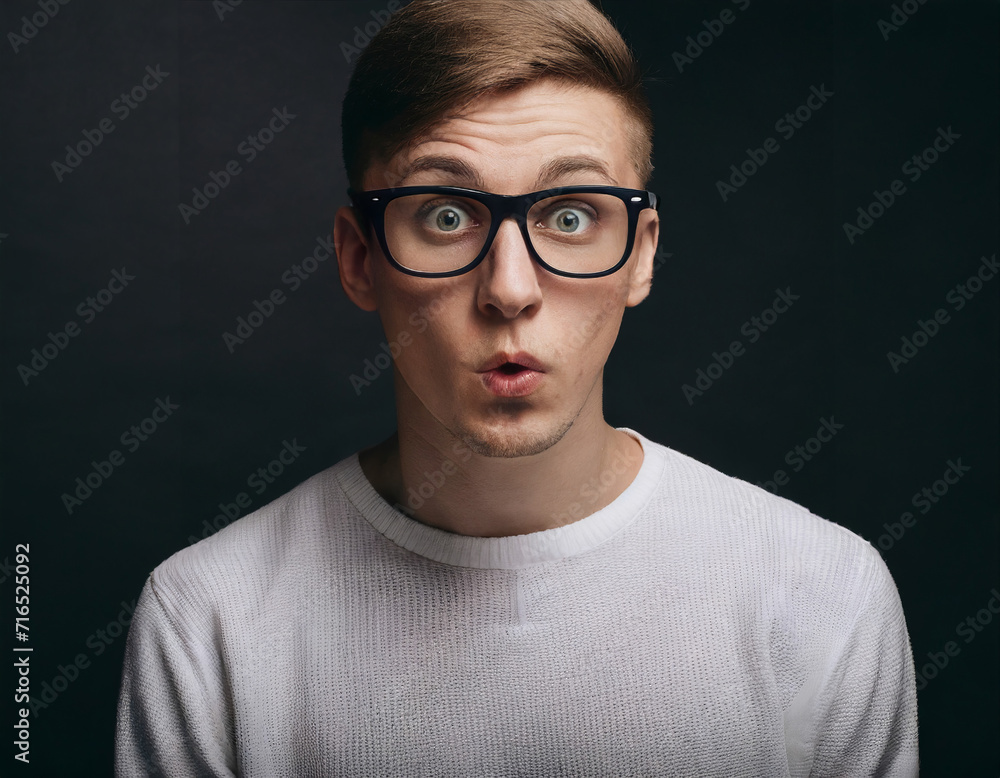 Young Male Student in Stylish Glasses and Cool Hairstyle