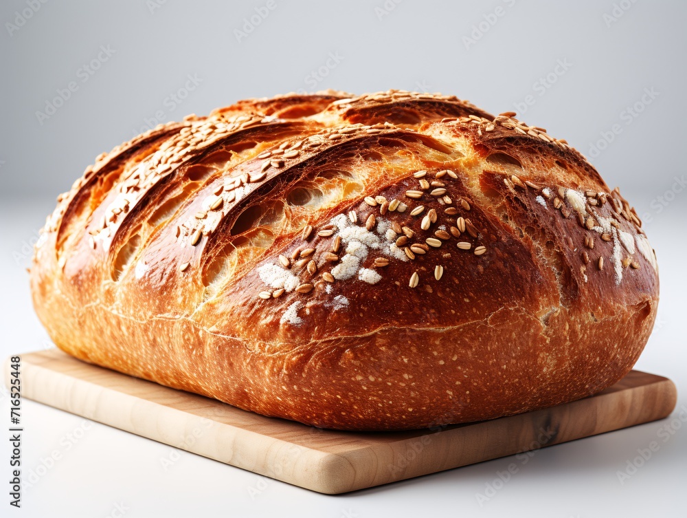 Loaf of bread on wooden cutting board Loaf of bread on wooden cutting board