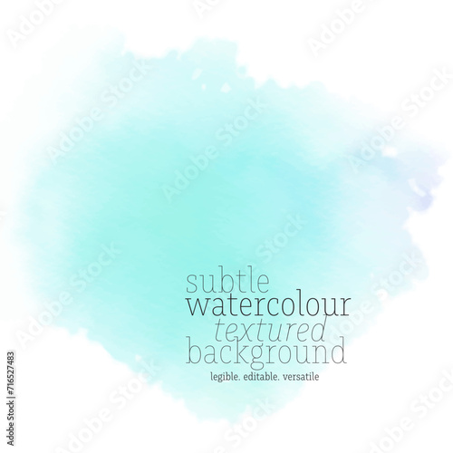 Subtle Watercolour Textured Background in Hues of Teal and White
