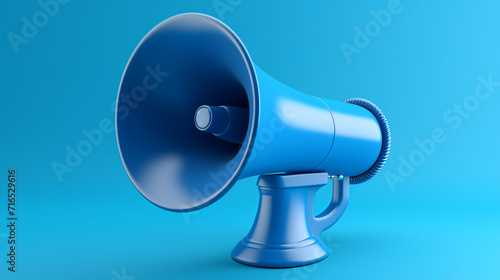 3d rendered illustration of a blue megaphone