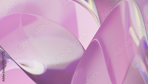 Abstract liquid iridescent holographic glass curved wave in motion colorful background 3d render. Gradient design element for backgrounds, banners, wallpapers, posters and covers