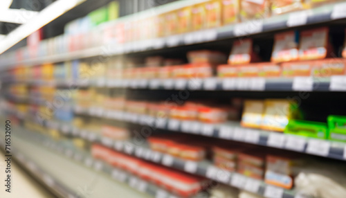 Wallpaper Mural Abstract blurred goods shelf in supermarket with window for store product Torontodigital.ca