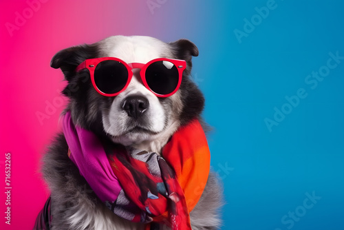 Stylish Dog in Sunglasses. Created with Generative AI © Mihai Zaharia