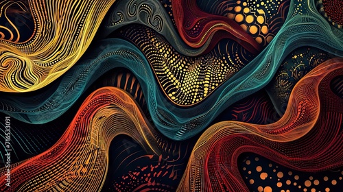Colorful texture wavy ornament for background - ai generated abstract art