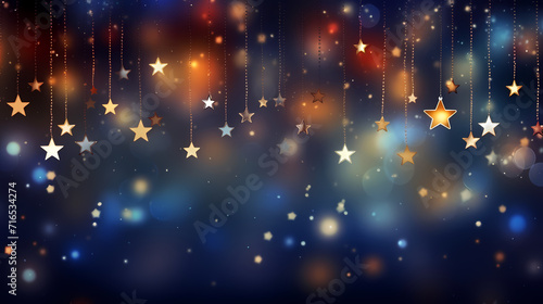 Abstract festive and new year background with stunning soft bokeh lights and shiny elements