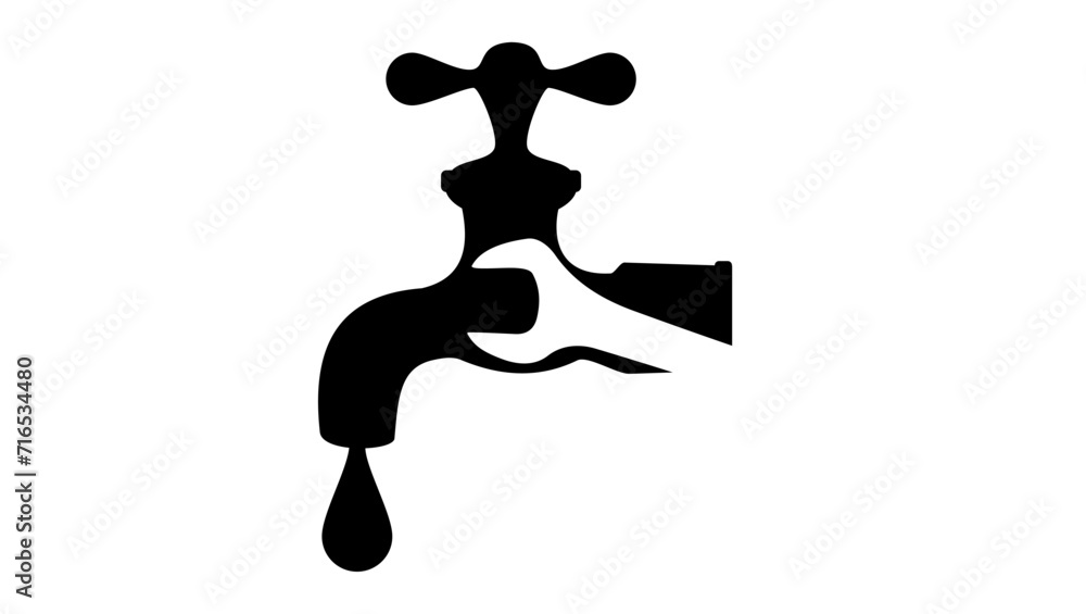 plumbing repair symbol, black isolated silhouette plumbing repair symbol, black isolated silhouette