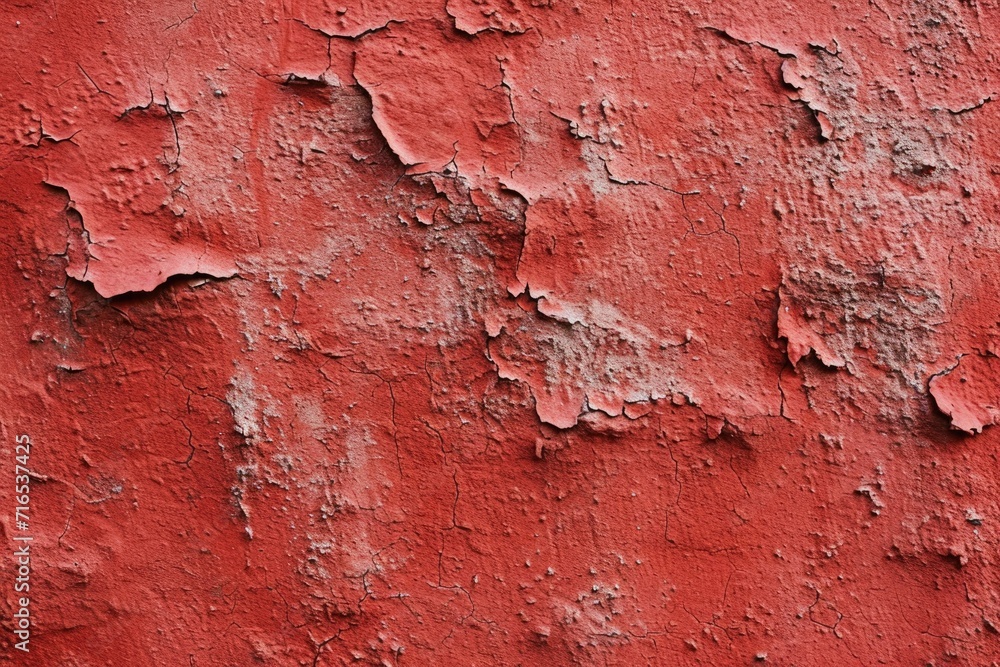 Abstract Textured Cement Wall Background with Red Stucco Coating - Architectural Grunge Design