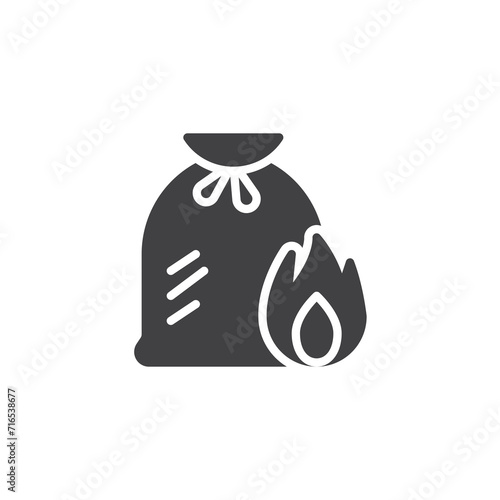 Burning waste vector icon