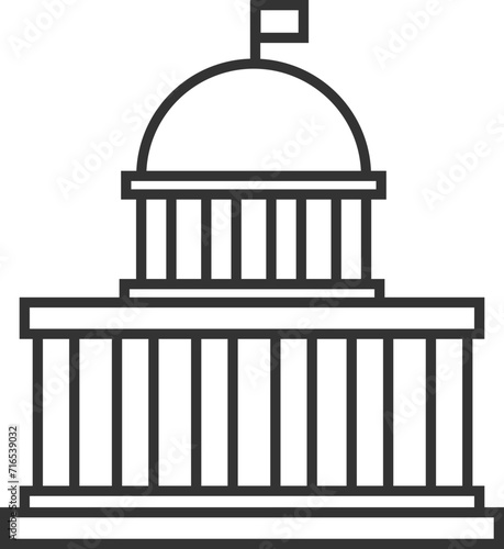 Government icon vector. Building construction symbol. Architecture residental design. Classic estate sign.