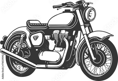 Classic motorcycle vector illustration. Motor bike for logo