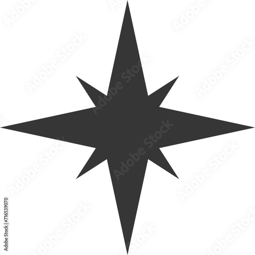 Star icon vector shape. abstract design spark sign. black and white silhouette