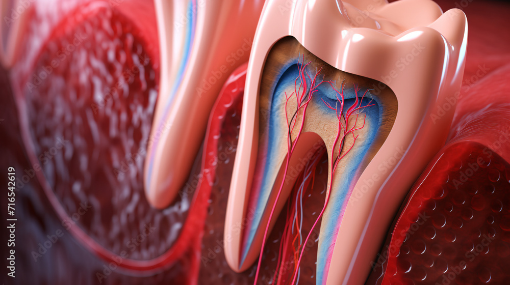 3d rendered illustration of a root canal treatment