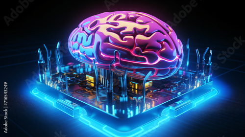 3d rendered illustration of an abstract metallic brain