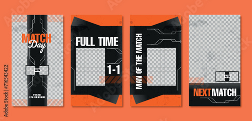Sport story post template , Football Match day , Full time , Next match Best player