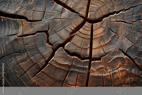 close-up view of a cut tree trunk