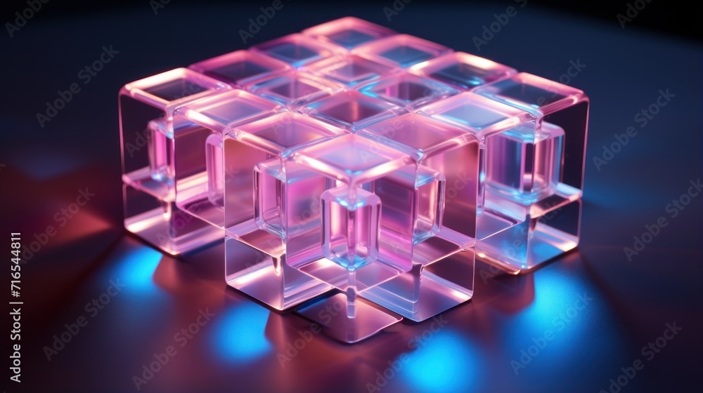 Pink and blue cubes UHD wallpaper Pink and blue cubes UHD wallpaper