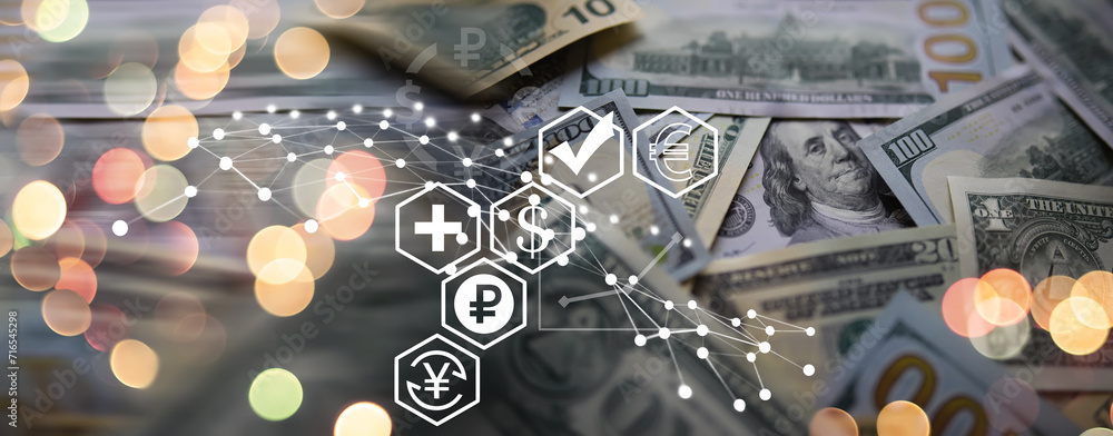 Dollars bills. Dollars background. Background of different us dollar banknotes. Finance concept. Dollars bills. Dollars background. Background of different us dollar banknotes. Finance concept.