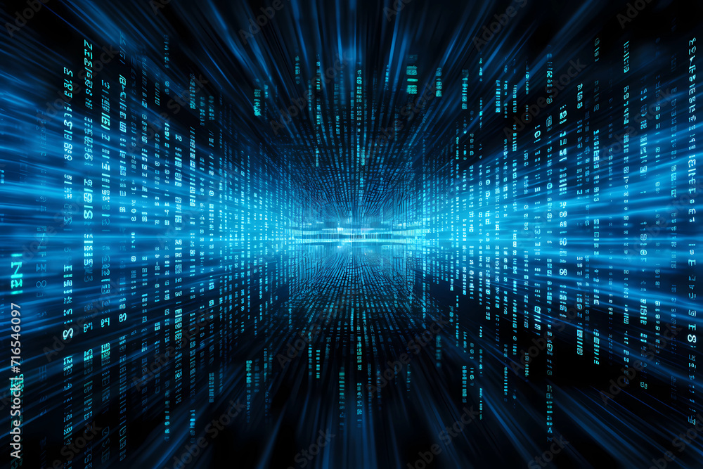 Blue digital binary data on computer screen background Blue digital binary data on computer screen background