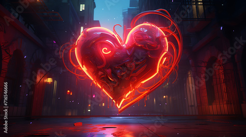 Glowing Affection: Capturing the Radiance of a Neon Heart