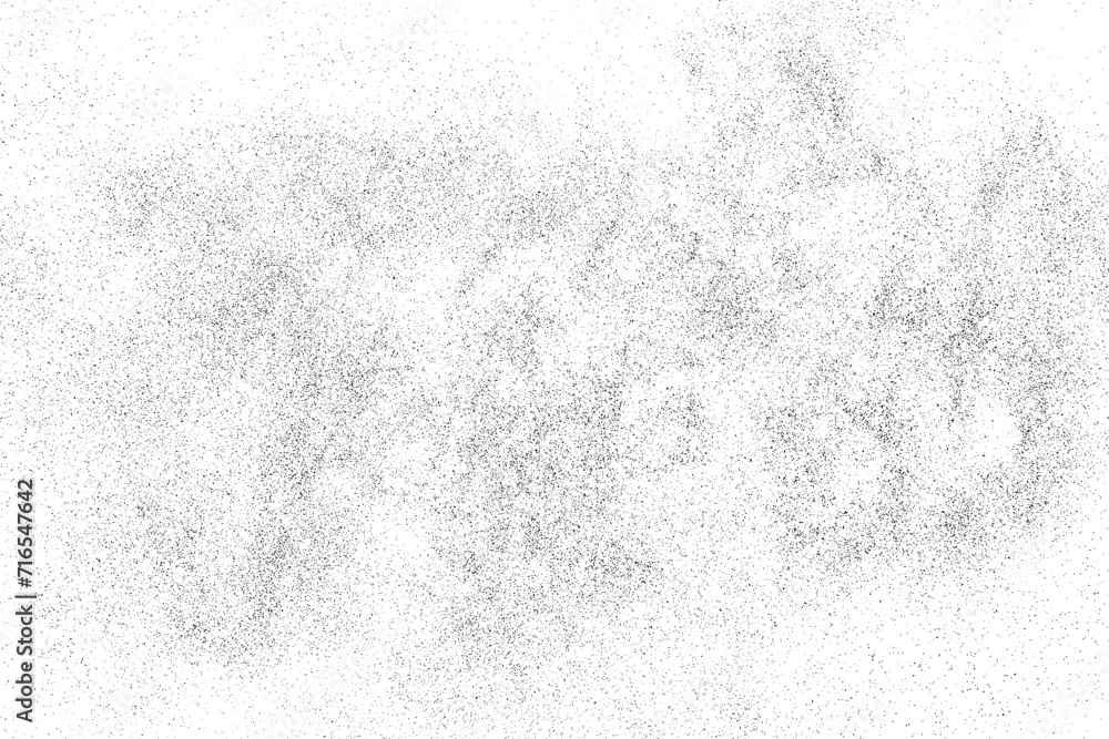 Black texture on white. Worn effect backdrop. Old paper overlay. Grunge background. Abstract pattern. Vector illustration.	 - obrazy, fototapety, plakaty 