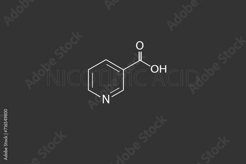 Nicotinic acid molecular skeletal chemical formula 