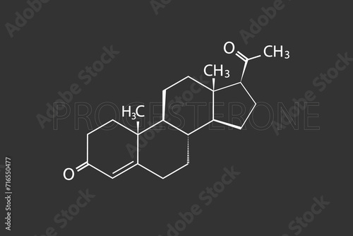 Progesterone molecular skeletal chemical formula	