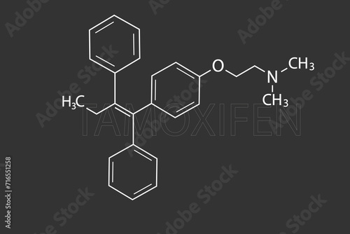Tamoxifen molecular skeletal chemical formula 