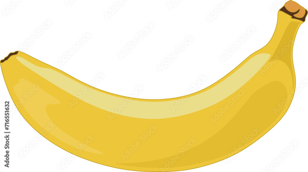 Tropical Treat - An up-close view of a fresh banana, radiating natural freshness and inviting viewers to savor the goodness of tropical flavor. Banana vector illustration.