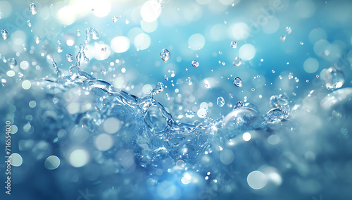 Wallpaper Mural a water drop falling in water, with a circular sphere surrounded by bubbles. - abstract background Torontodigital.ca