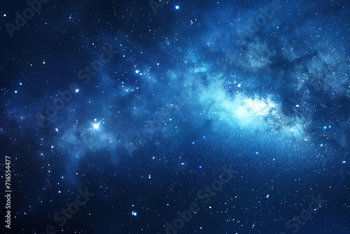 blue night sky with stars, in the style of infinite space, 