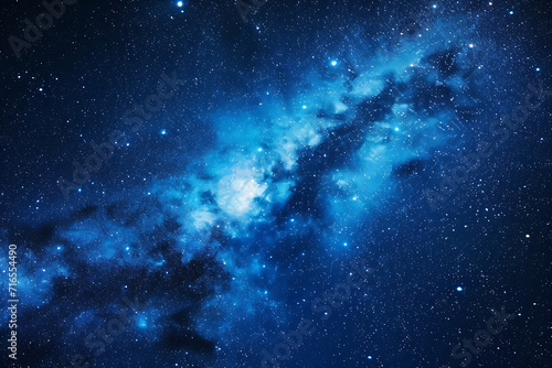 blue night sky with stars, in the style of infinite space, 