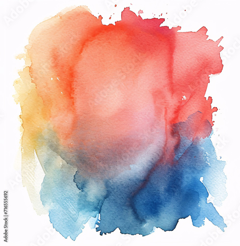 colorful watercolor splashes forming a blob on a white background for creative design projects 