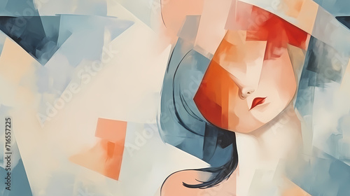 Modern female face seamless...