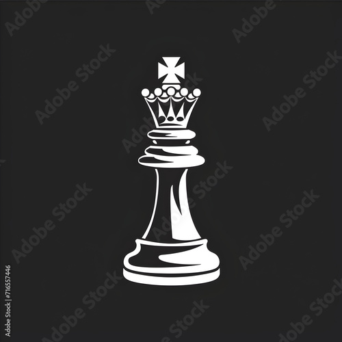 Crowned Chess Piece Logo illustration 