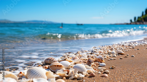 Closeup Capture Seashells Starfish On the Sandy Beach
