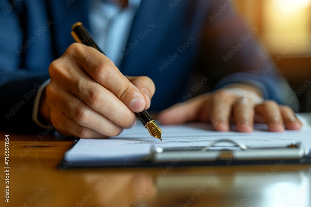 close-up of a person in business attire writing or signing a document close-up of a person in business attire writing or signing a document