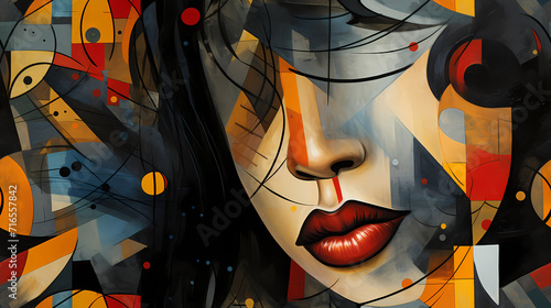 Modern female face seamless...