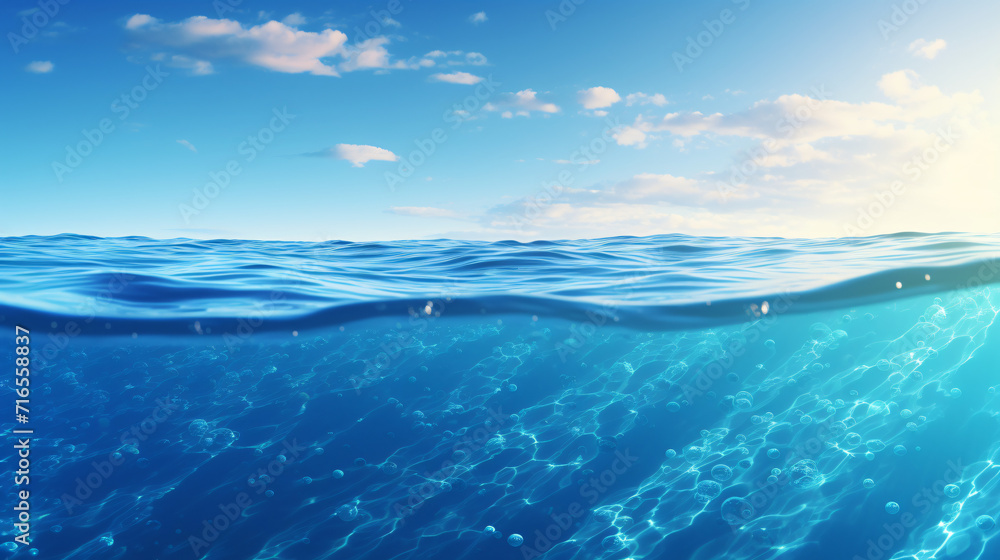 Blue ocean water surface