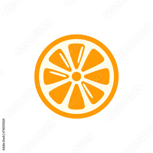 Lemon, orange icon in flat color style, isolated on white background