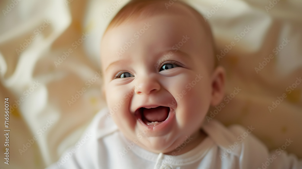 portrait of a happy little child - a baby laughing in a close up shot. portrait of a happy little child - a baby laughing in a close up shot.