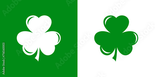 Día de San Patricio. Símbolo de suerte. Silueta de trébol para su uso en felicitaciones y tarjetas
