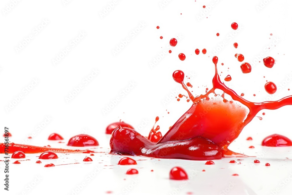 Drops of ketchup on wide angle lens Drops of ketchup on wide angle lens