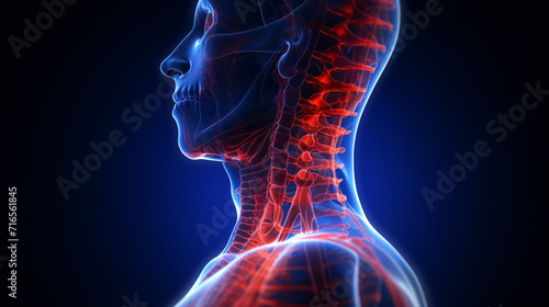 3d rendered medical illustration of a painful neck