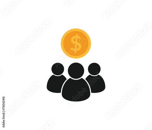 Attract investors or sponsors vector icon. Recruitment Agency Symbol