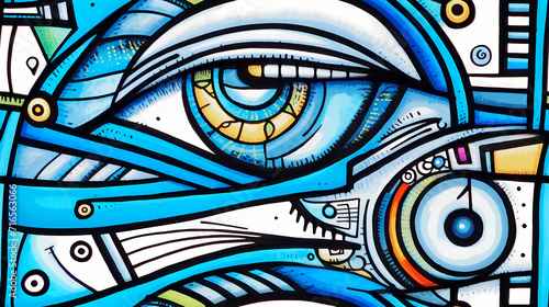 Modern seamless pattern in the style of Cubism, Neoplasticism and Bauhaus. Perfect for design, printing, web design