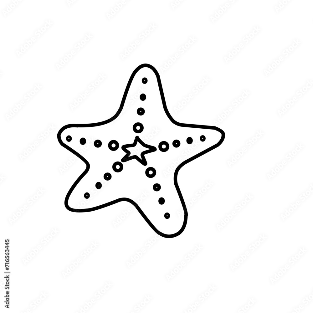 Hand Drawn Starfish Doodle Hand Drawn Starfish Doodle