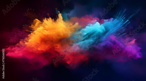 Dust explosion abstract background, Holi background © ma