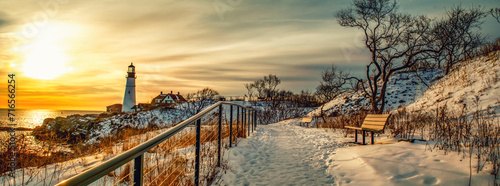 Portland Head Lighthouse at Cape Elizabeth, Maine, USA. photo