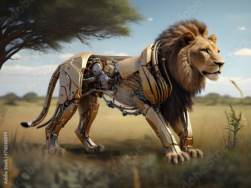 A prototype model of bionic lion walking in the vast wild